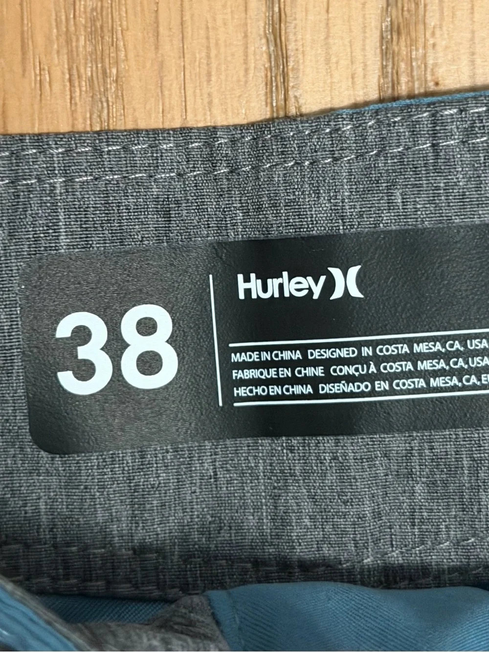 Hurley OAO 2.0 BDST 21 Men's Blue Solid Board Shorts 38 Drawstring Pocket